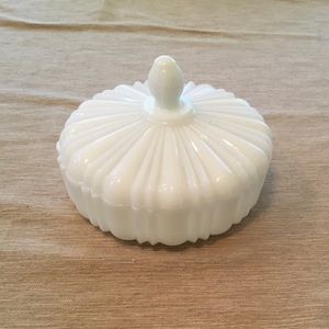 White milk vintage candy dish